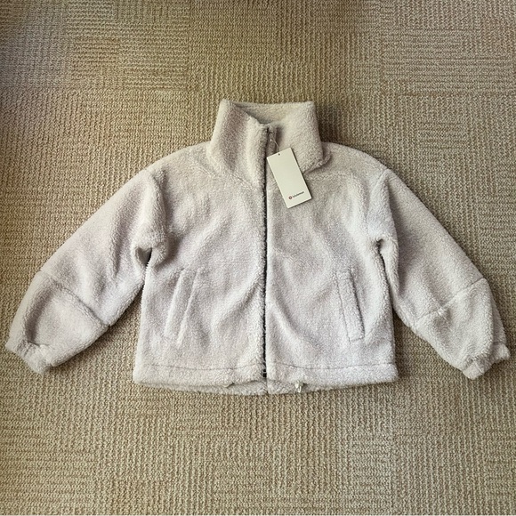 NWT Lululemon Cinchable Fleece Zip-Up Jacket in White Opal - Size 12 - Picture 9 of 14